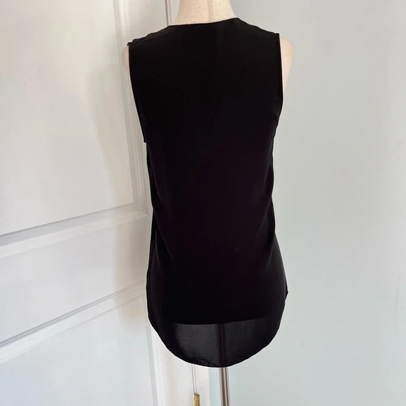 THEORY Meighan flowing 100% silk black top blouse size P - Picture 5 of 7